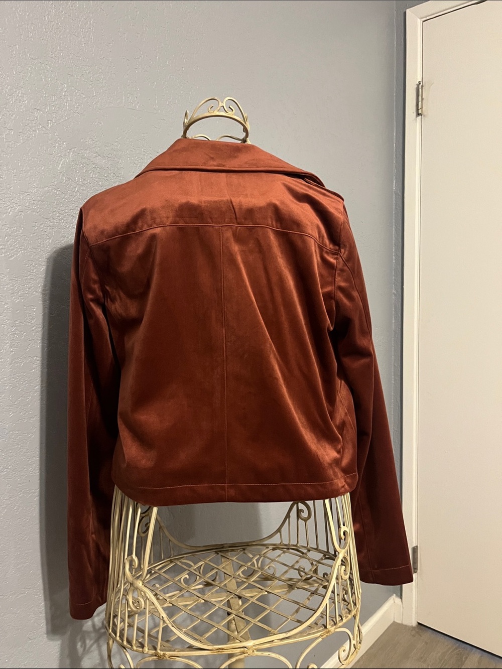 Women’s velvet Jacket - Rust Brown - Picture 6 of 6